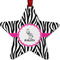 Zebra Metal Star Ornament - Double Sided w/ Name or Text