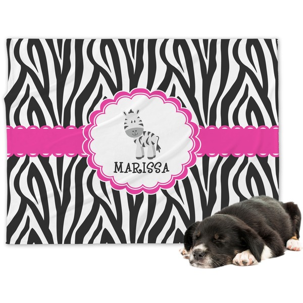 Custom Zebra Dog Blanket - Large (Personalized)