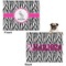 Zebra Microfleece Dog Blanket - Large- Front & Back