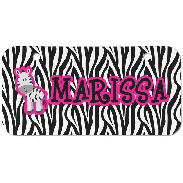 Custom Zebra Mini/Bicycle License Plate (2 Holes) (Personalized)