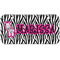 Zebra Mini/Bicycle License Plate (2 Holes) (Personalized)