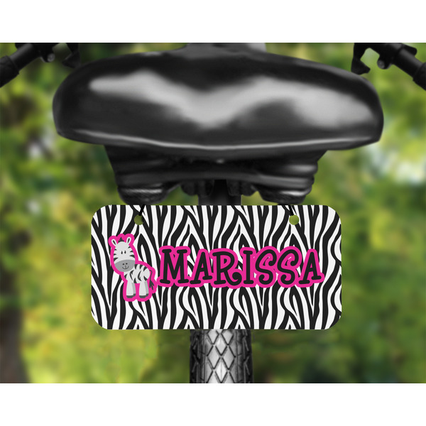 Zebra Mini License Plate on Bicycle - LIFESTYLE Two holes