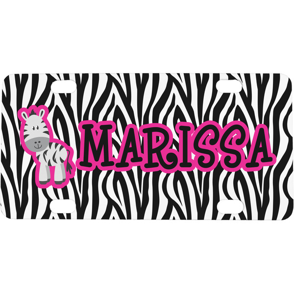 Custom Zebra Mini / Bicycle License Plate (4 Holes) (Personalized)