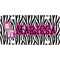 Zebra Mini / Bicycle License Plate (4 Holes) (Personalized)