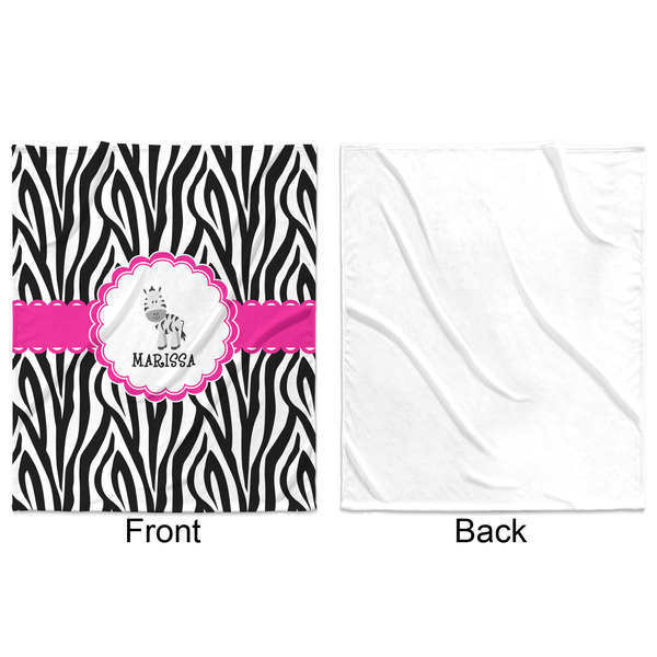 Zebra Minky Blanket - 50"x60" - Single Sided - Front & Back