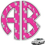 Zebra Monogram Car Decal (Personalized)