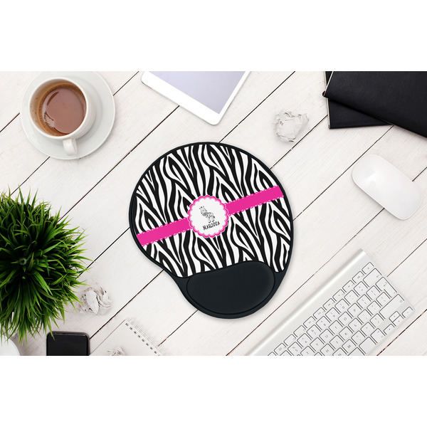 Zebra Mouse Pad with Wrist Rest - LIFESYTLE 1