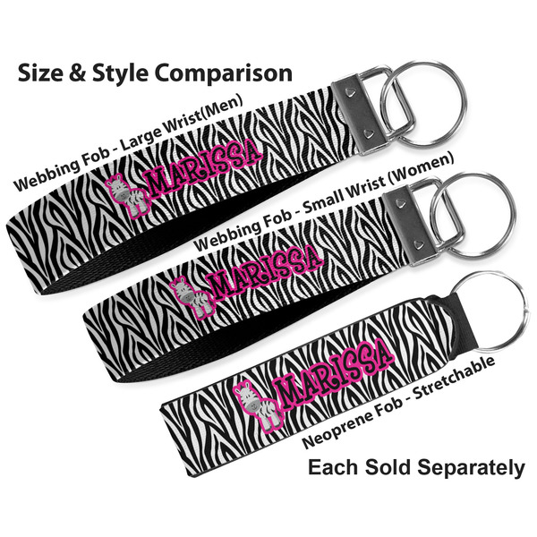 Zebra Multiple Key Ring comparison sizes
