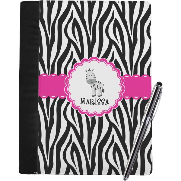 Custom Zebra Notebook Padfolio - Large w/ Name or Text