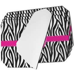 Zebra Dining Table Mat - Octagon - Set of 4 (Single-Sided) w/ Name or Text