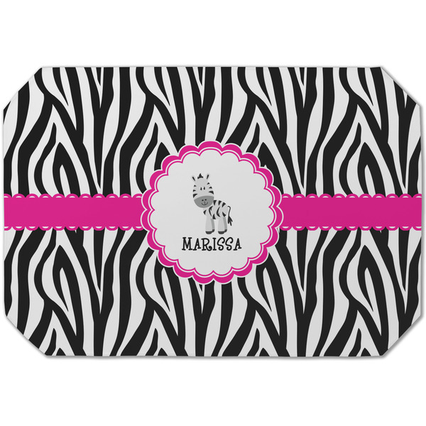 Custom Zebra Dining Table Mat - Octagon (Single-Sided) w/ Name or Text