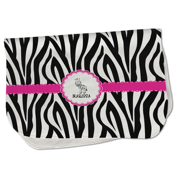 Custom Zebra Burp Cloth - Fleece w/ Name or Text