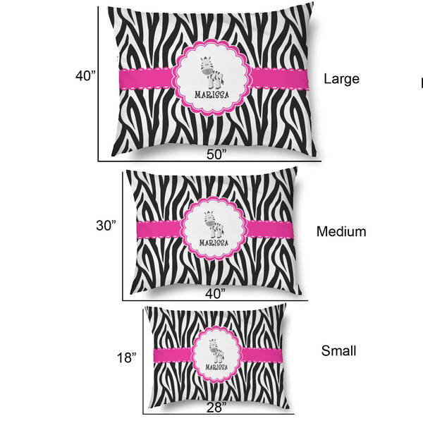 Zebra Outdoor Dog Beds - SIZE CHART