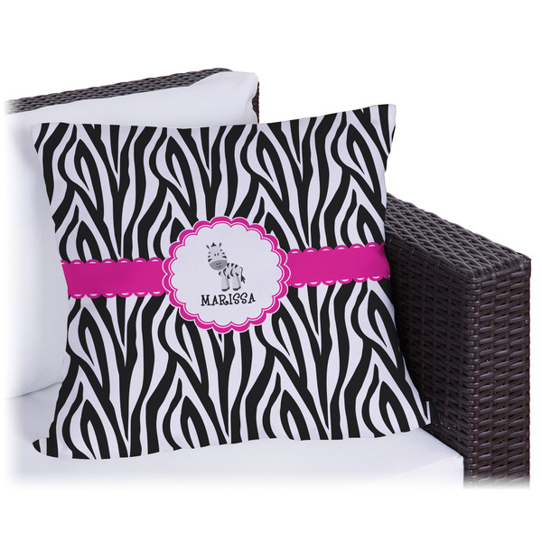 Custom Zebra Outdoor Pillow (Personalized)