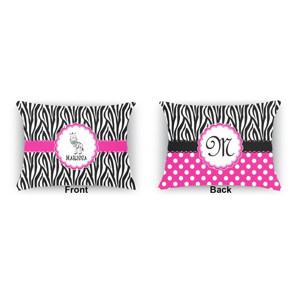 Zebra  Outdoor Rectangular Throw Pillow (Front and Back)
