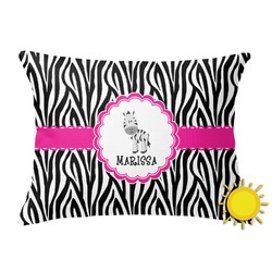 Zebra Outdoor Throw Pillow (Rectangular) (Personalized)