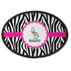 Zebra Iron On Oval Patch w/ Name or Text