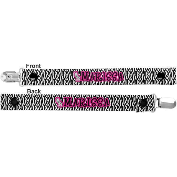 Zebra Pacifier Clip - Front and Back