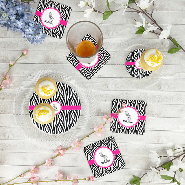 Zebra Paper Coasters - In Context