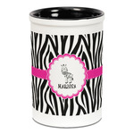 Zebra Ceramic Pencil Holders - Black