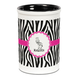 Zebra Ceramic Pencil Holders - Black