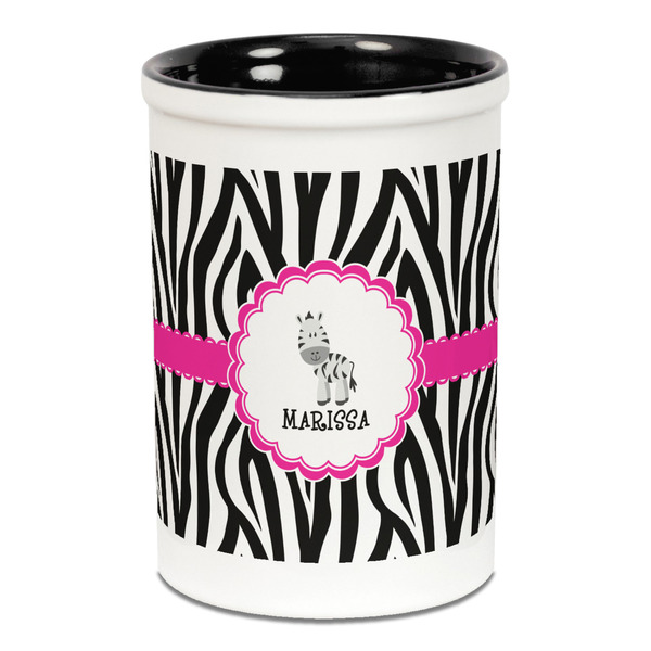 Zebra Pencil Holder - Black