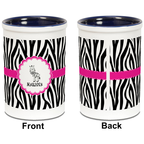 Zebra Pencil Holder - Blue - approval