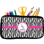 Zebra Neoprene Pencil Case - Small w/ Name or Text