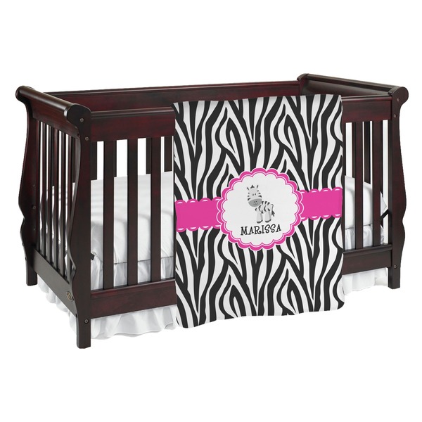 Custom Zebra Baby Blanket (Double Sided) (Personalized)