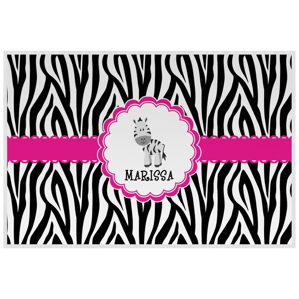 Custom Zebra Laminated Placemat w/ Name or Text