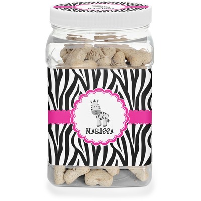 Zebra Dog Treat Jar (Personalized)