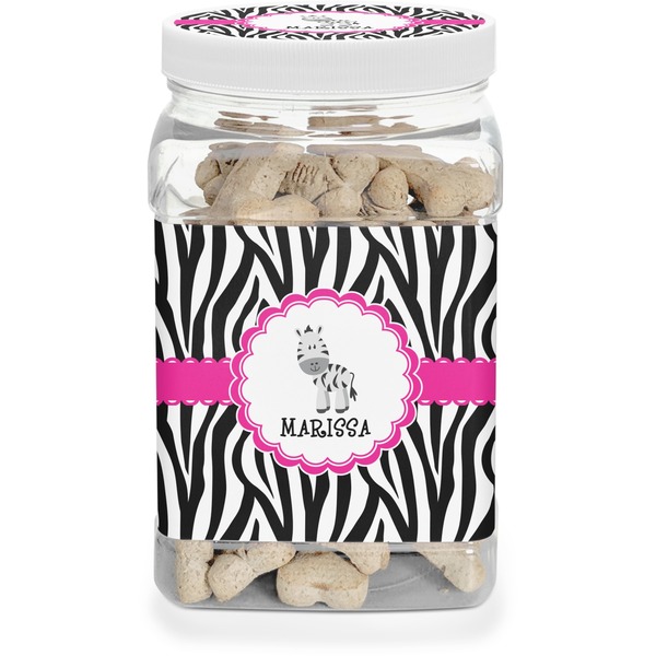 Custom Zebra Dog Treat Jar (Personalized)