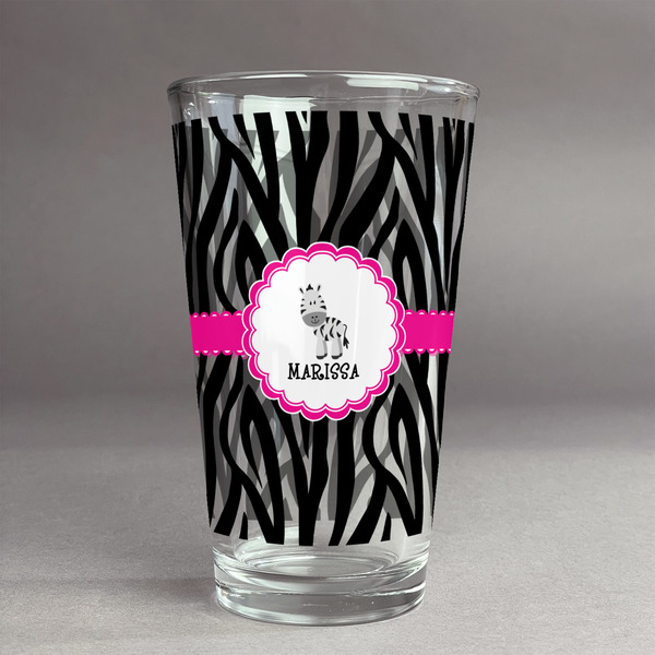 Custom Zebra Pint Glass - Full Print (Personalized)