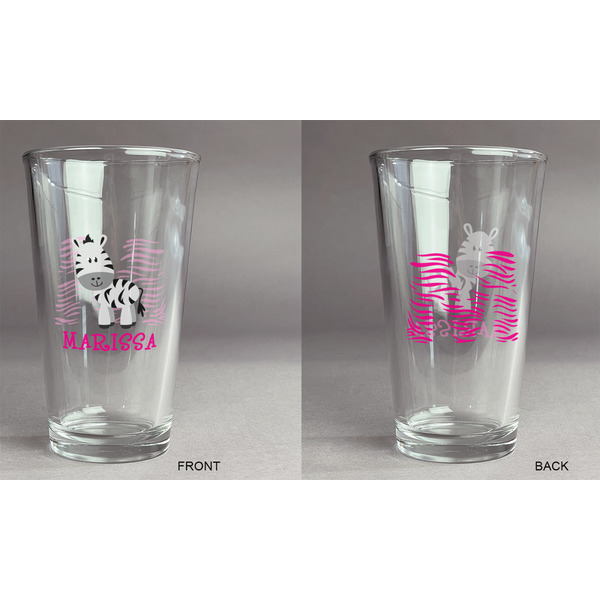 Zebra Pint Glass - Two Content - Approval