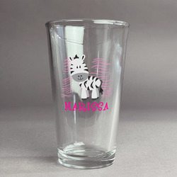 Zebra Pint Glass - Full Color Logo (Personalized)