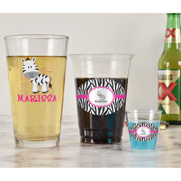 Zebra Pint Glass - Two Content - In Context