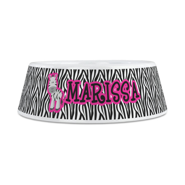 Zebra Plastic Dog Bowls - Medium - FRONT