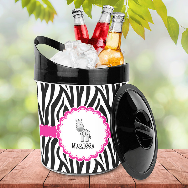 Zebra Plastic Ice Bucket - LIFESTYLE
