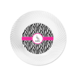 Zebra Plastic Party Appetizer & Dessert Plates - 6" (Personalized)
