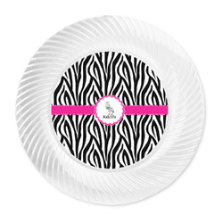 Zebra Plastic Party Dinner Plates - 10" (Personalized)