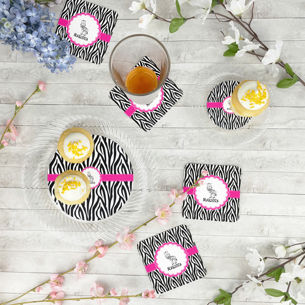 Zebra Plastic Party Dinner Plates - In Context