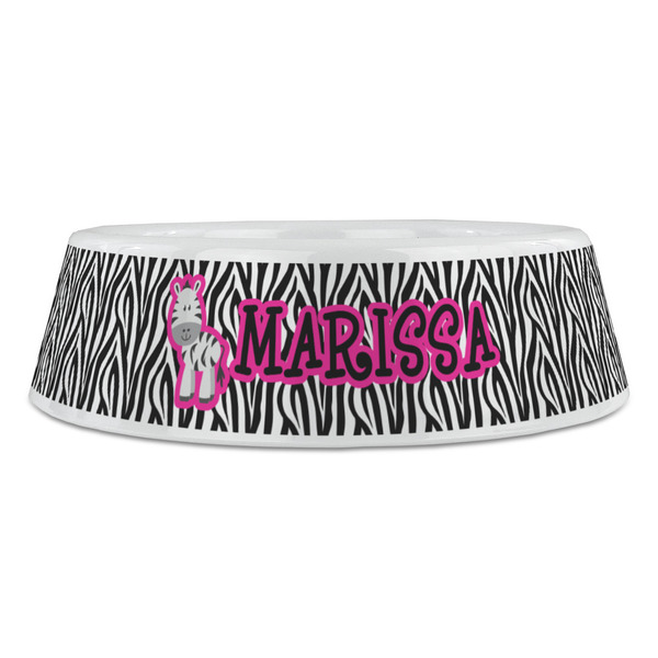 Zebra Plastic Pet Bowls - Large - FRONT