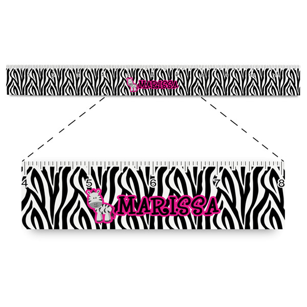 Custom Zebra Plastic Ruler - 12" (Personalized)