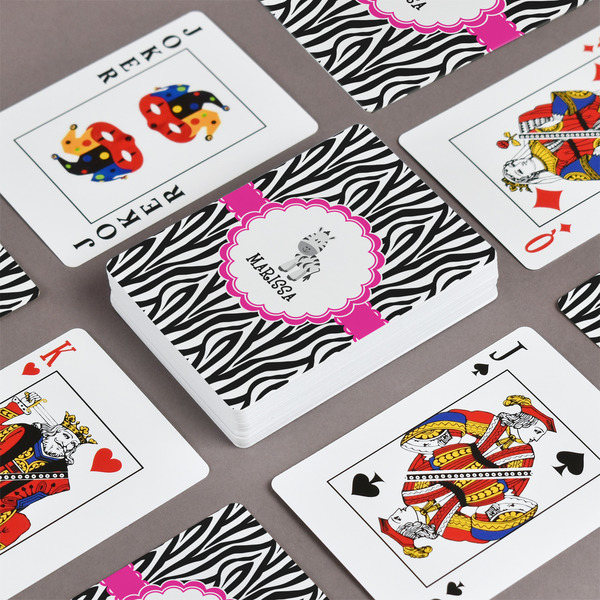 Zebra Playing Cards - Front & Back View