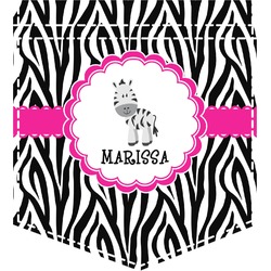 Zebra Iron On Faux Pocket (Personalized)