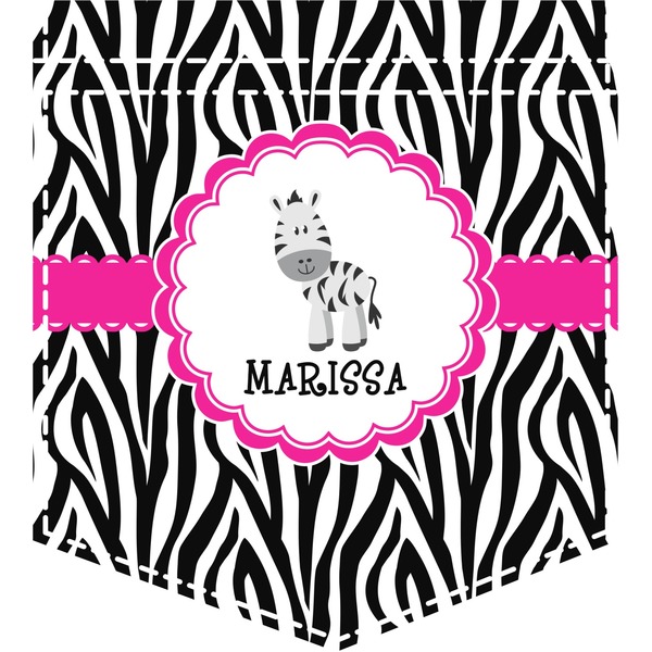 Custom Zebra Iron On Faux Pocket (Personalized)