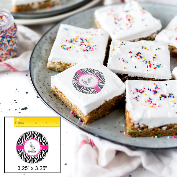 Zebra Printed Icing Circle - Large - In Context