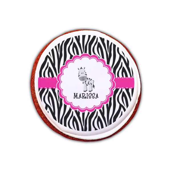 Zebra Printed Icing Circle - XSmall - On Cookie