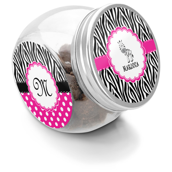 Custom Zebra Puppy Treat Jar (Personalized)