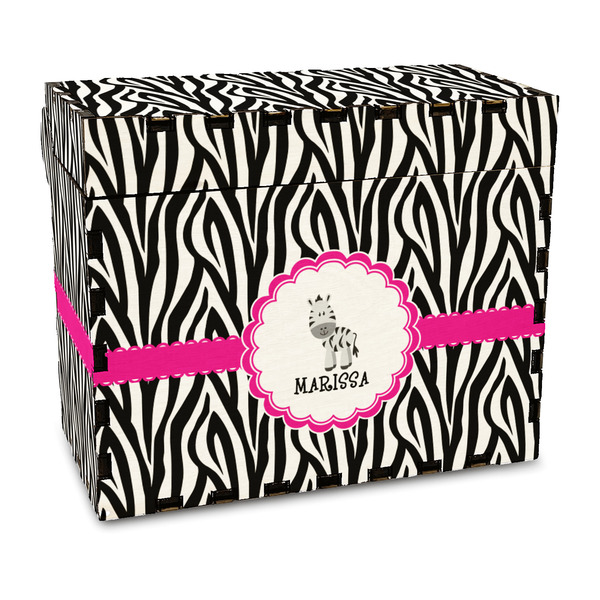 Custom Zebra Wood Recipe Box - Full Color Print (Personalized)